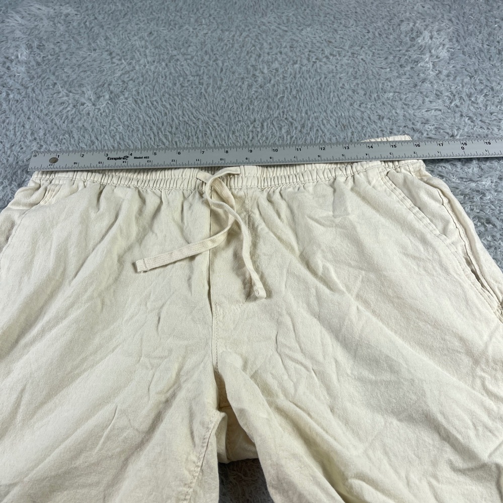 No Boundaries Mens Cream Beige Elastic Waist Drawstring Shorts Size M 32-34 - Picture 4 of 11